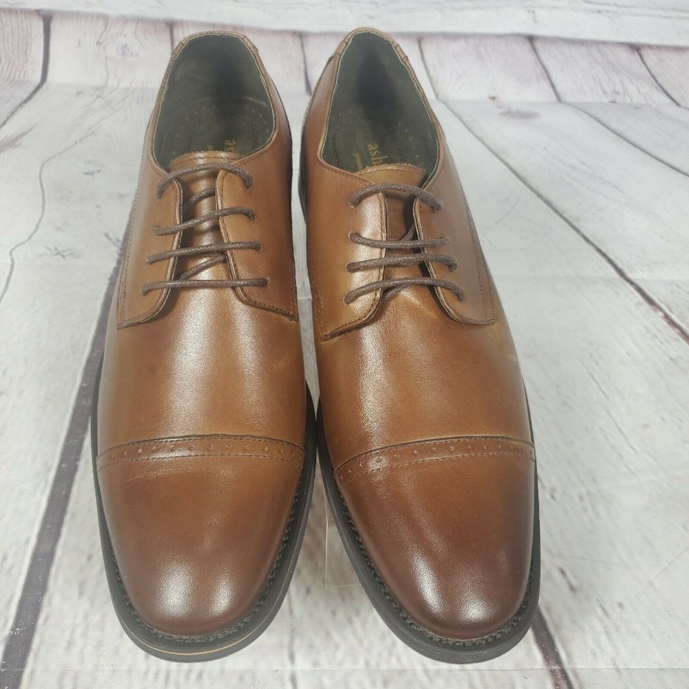 Asher Green Men's Brown Genuine Leather Oxford Shoes - Picture 7 of 9